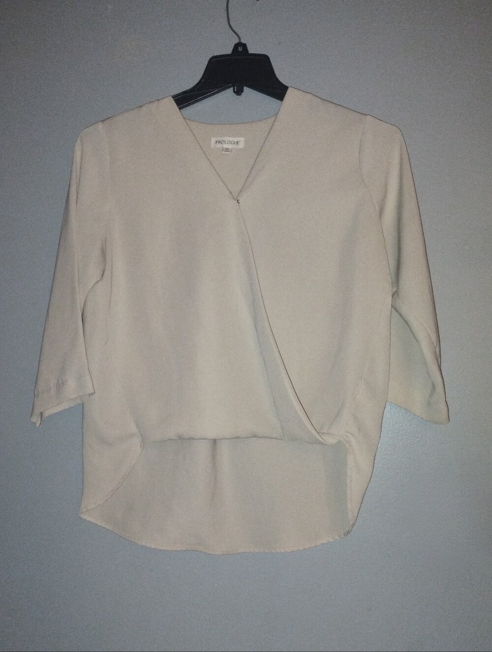 Prologue Cream Wrap-Front V-Neck Blouse